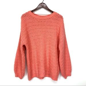 Vero Moda Drop Balloon Sleeve Peachy Pink Wide Knit Sweater New Nwot Size Large
